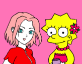 Dibujo Sakura y Lisa pintado por ttssssssssss