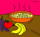 Dibujo Fruta y caracoles a la cazuela pintado por beker