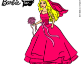 Dibujo Barbie vestida de novia pintado por susan456