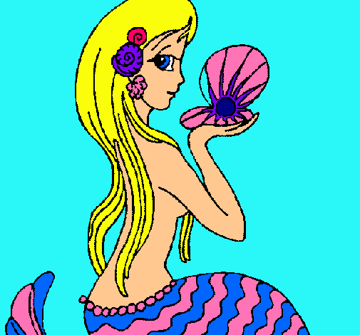 Dibujo Sirena y perla pintado por lucy12085