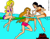 Dibujo Barbie y sus amigas pintado por lashermanas8