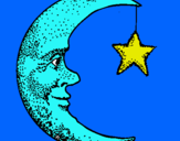 Dibujo Luna y estrella pintado por t5gyfg