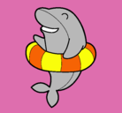 Dibujo Delfín con flotador pintado por aranzzita