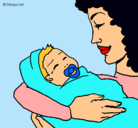 Dibujo Madre con su bebe II pintado por nhftrdtfhdyt