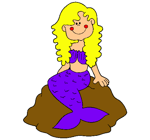 Dibujo Sirena sentada en una roca pintado por yuyis