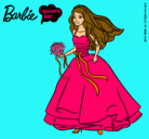 Dibujo Barbie vestida de novia pintado por sentencia