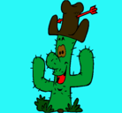 Dibujo Cactus con sombrero pintado por carla28