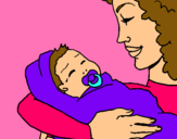 Dibujo Madre con su bebe II pintado por vicent112233