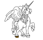 Dibujo Unicornio con alas pintado por Doraluc