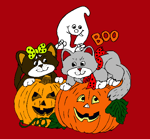 Dibujo Halloween pintado por Bego