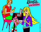 Dibujo Barbie y su hermana merendando pintado por dayanitas