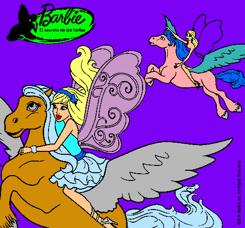 Dibujo Hadas con sus caballos mágicos pintado por Ratona15