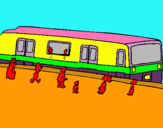 Dibujo Pasajeros esperando al tren pintado por SERGIOP