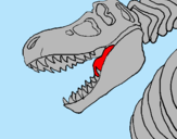 Dibujo Esqueleto tiranosaurio rex pintado por banco