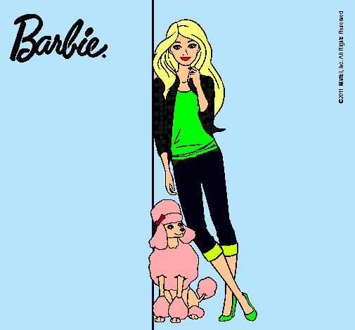 Barbie con cazadora de cuadros