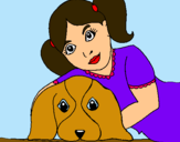 Dibujo Niña abrazando a su perro pintado por candesua