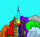 Dibujo Lanzamiento cohete pintado por albertg