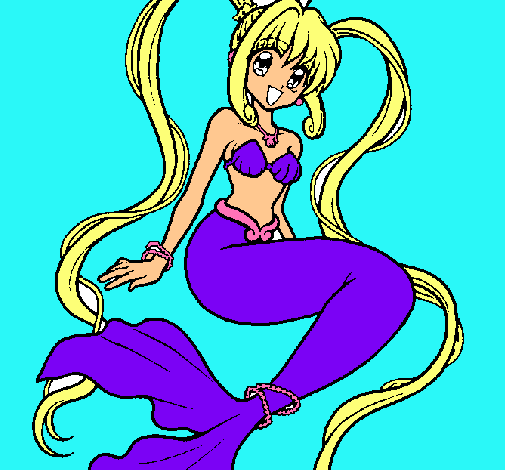Dibujo Sirena con perlas pintado por isa123