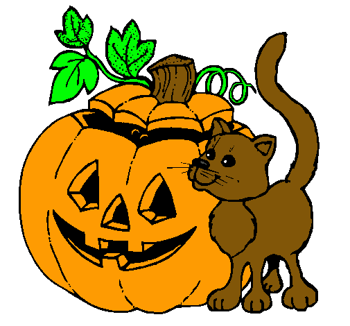 Calabaza y gato