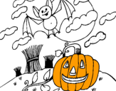 Dibujo Paisaje de Halloween pintado por taller9