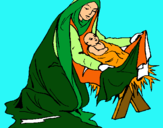 Dibujo Nacimiento del niño Jesús pintado por titop