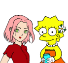 Dibujo Sakura y Lisa pintado por anonimo-1