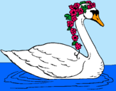 Dibujo Cisne con flores pintado por sakura