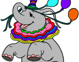 Dibujo Elefante con 3 globos pintado por acinom