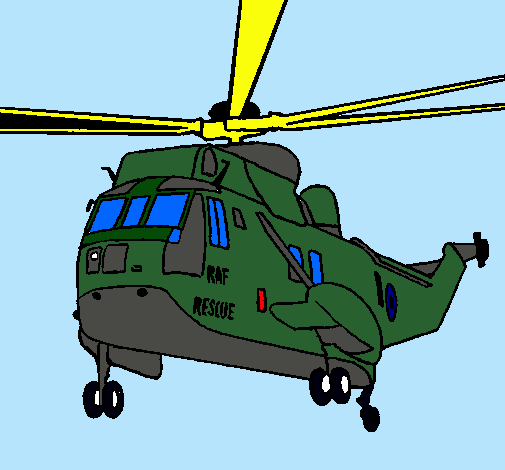 Dibujo Helicóptero al rescate pintado por rembrandt