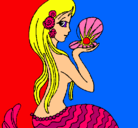 Dibujo Sirena y perla pintado por alejipto27