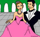 Dibujo Princesa y príncipe en el baile pintado por mari81