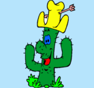 Dibujo Cactus con sombrero pintado por teodora