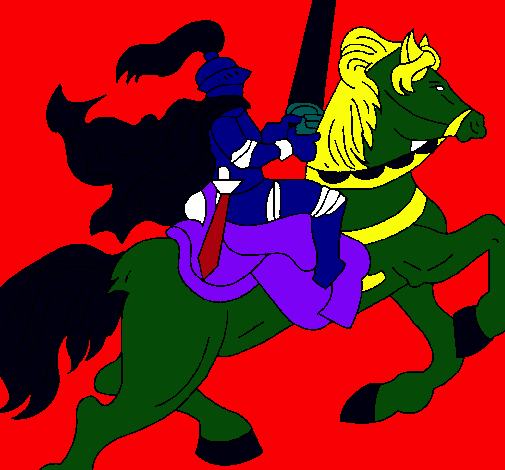 Dibujo Caballero a caballo pintado por Felipe7