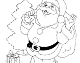 Dibujo Santa Claus y un árbol de navidad pintado por PATRICIACG