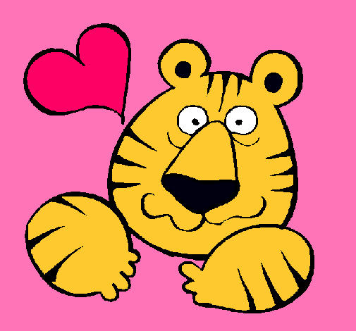 Dibujo Tigre loco de amor pintado por LaEly