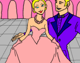 Dibujo Princesa y príncipe en el baile pintado por yohanna
