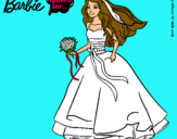 Dibujo Barbie vestida de novia pintado por barmartan