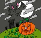 Dibujo Paisaje de Halloween pintado por abulio