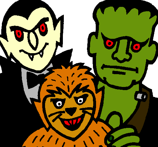 Dibujo Personajes Halloween pintado por rafa43