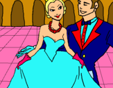 Dibujo Princesa y príncipe en el baile pintado por PRISl