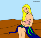 Dibujo Madre con su bebe pintado por DANIEK