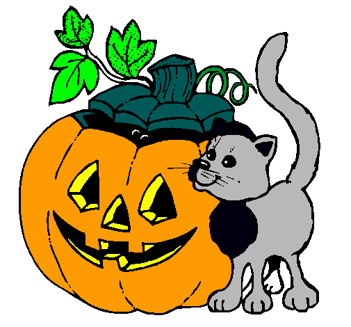 Calabaza y gato