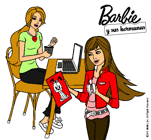 Barbie y su hermana merendando