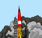 Dibujo Lanzamiento cohete pintado por Caballos