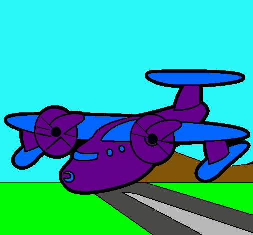 Dibujo Avión con aspas pintado por danielin08