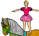 Dibujo Trapecista encima de caballo pintado por MIMITA