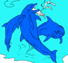 Dibujo Delfines jugando pintado por DANNON