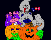 Dibujo Halloween pintado por abracadubre