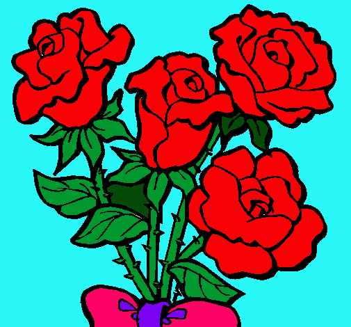 Dibujo Ramo de rosas pintado por LaEly