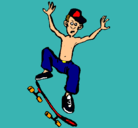 Dibujo Skater pintado por FENO